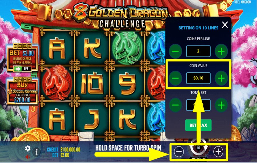 8 Golden Dragon Challenge ELIJA UN VALOR DE MONEDA.