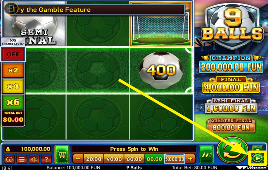 9 Balls ACTIVER LA LECTURE AUTOMATIQUE.