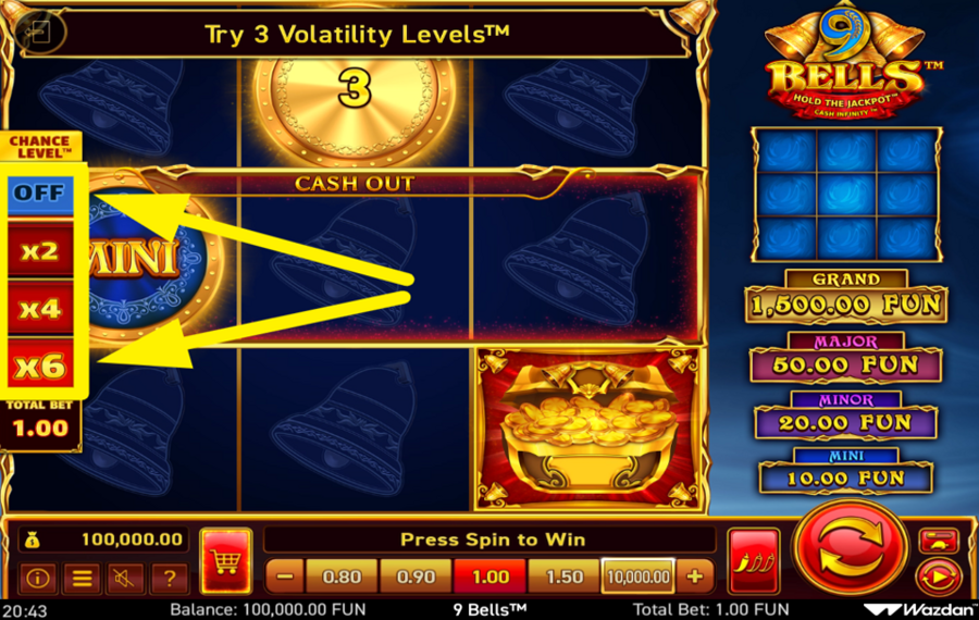 9 Bells SET A CHANCE LEVEL.