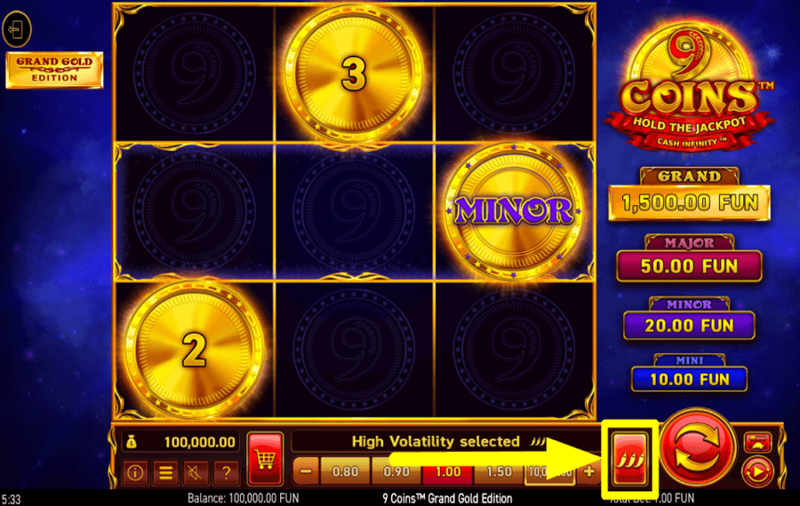 9 Coins Grand Gold Edition PLAN THE VOLATILITY.