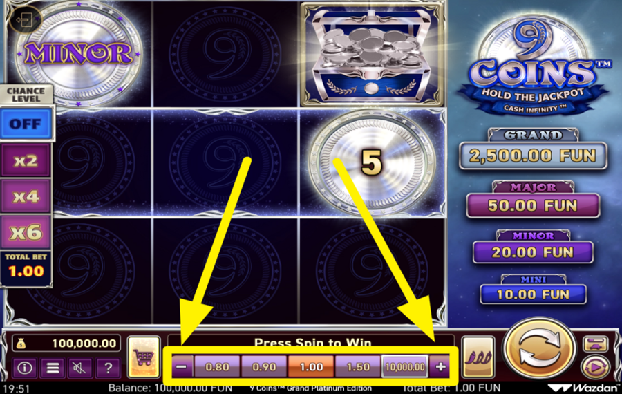 9 Coins Grand Platinum Edition FAI LA TUA SCOMMESSA.