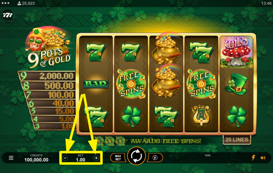 9 Pots of Gold AJUSTEZ VOTRE PARI.