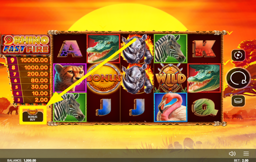 9 Rhino Fast Fire КУПИТЬ БЕСПЛАТНЫЕ ВРАЩЕНИЯ.