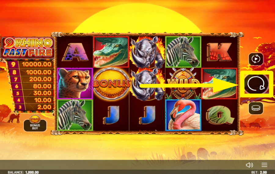 9 Rhino Fast Fire ВРАЩАЙТЕ БАРАБАНОВЫ.