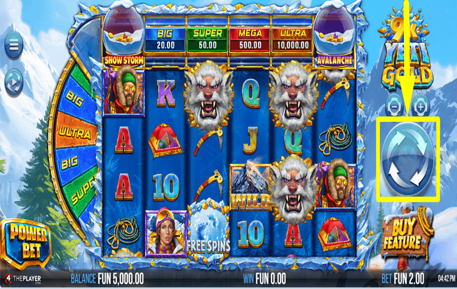 9K Yeti Gold BEGINNEN SIE MIT DEM SPIELEN.
