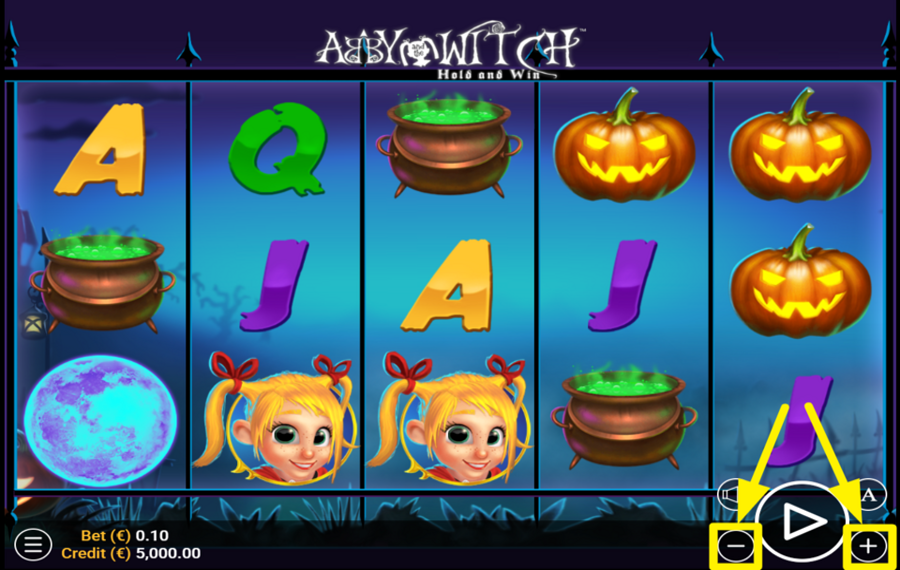 Abby and the Witch Hold and Win ADJUST YOUR BET.