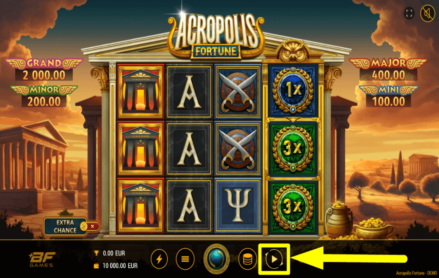 Acropolis Fortune START AUTOPLAY.