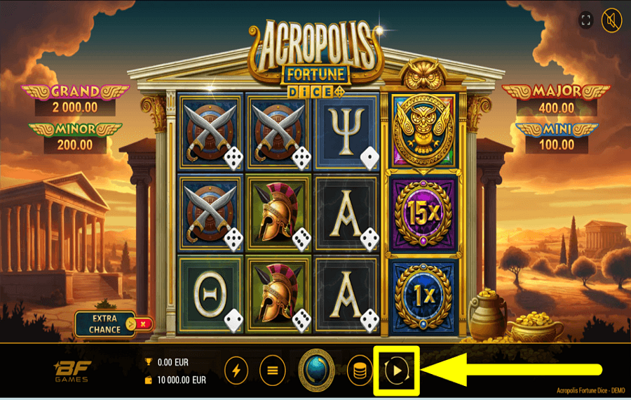 Acropolis Fortune Dice ERWÄGEN SIE DIE AUTOPLAY-AKTIVIERUNG.