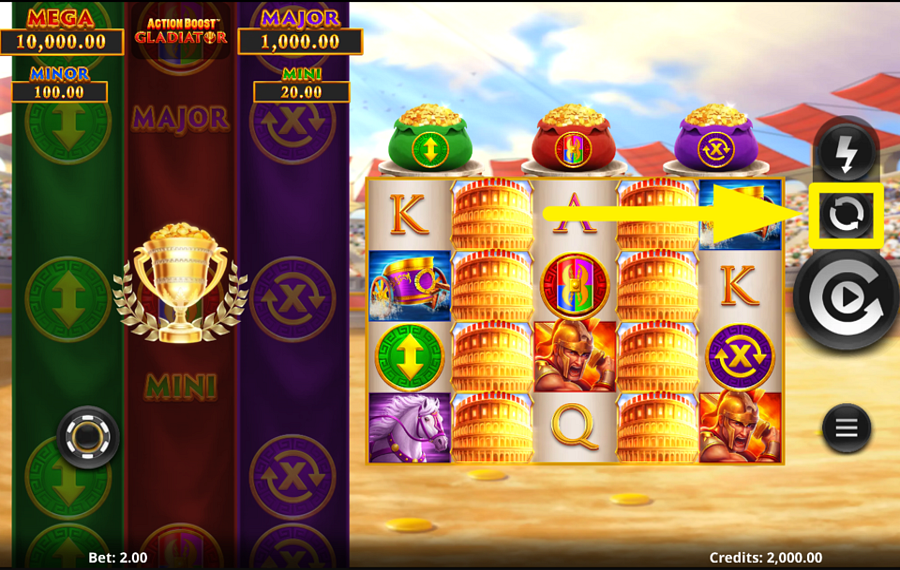Action Boost Gladiator ACTIVA EL JUEGO AUTOMÁTICO.