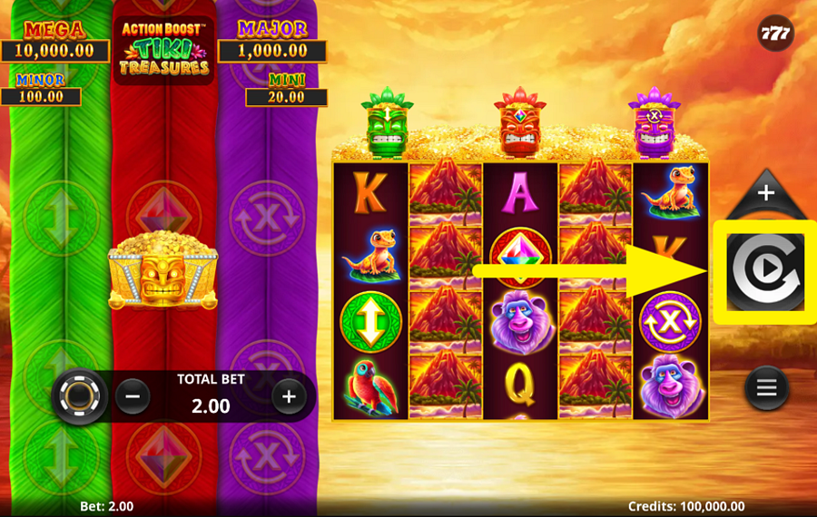 Action Boost Tiki Treasures ¡GIRA PARA EL ÉXITO!