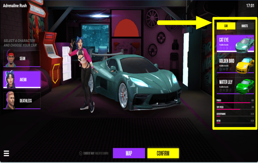 Adrenaline Rush ASSIGN A CAR.