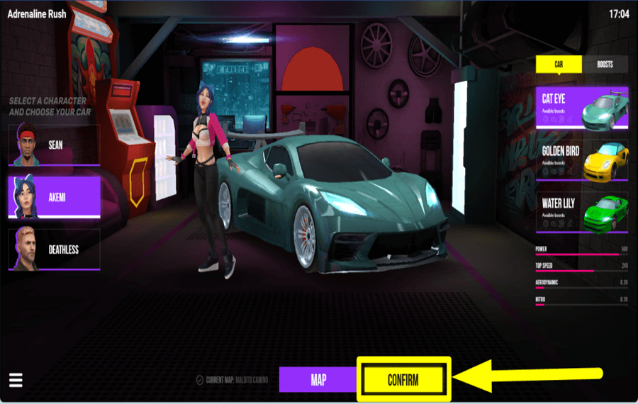 Adrenaline Rush CONFIRM YOUR CHOICES.