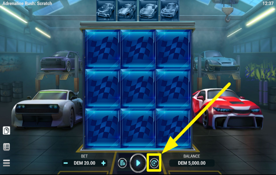 Adrenaline Rush Scratch ACTIVER LA LECTURE AUTOMATIQUE.