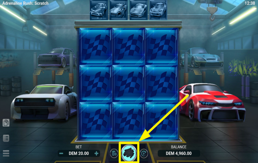 Adrenaline Rush Scratch GRATTEZ LES CARREAUX.