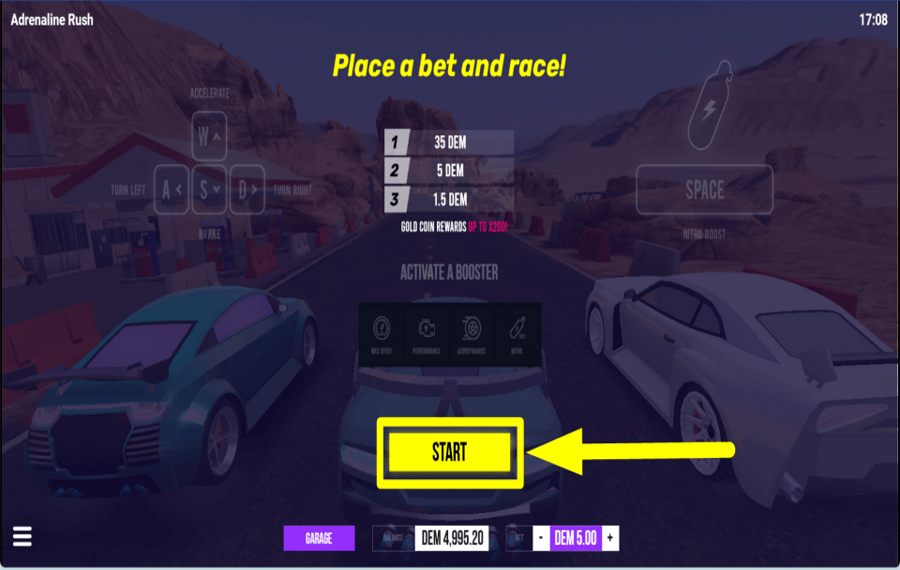 Adrenaline Rush START YOUR ENGINE.