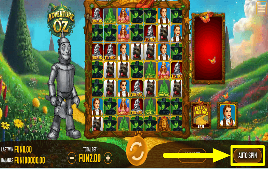 Adventure of Oz UTILIZZA LA RIPRODUZIONE AUTOMATICA.