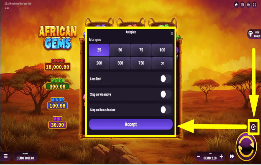 African Gems UTILIZZA LA RIPRODUZIONE AUTOMATICA.