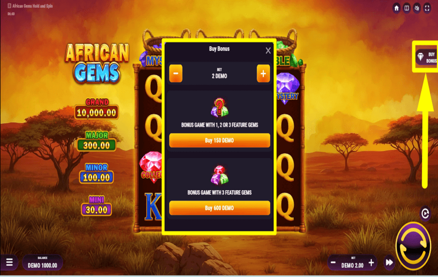 African Gems ACQUISTA IL BONUS.