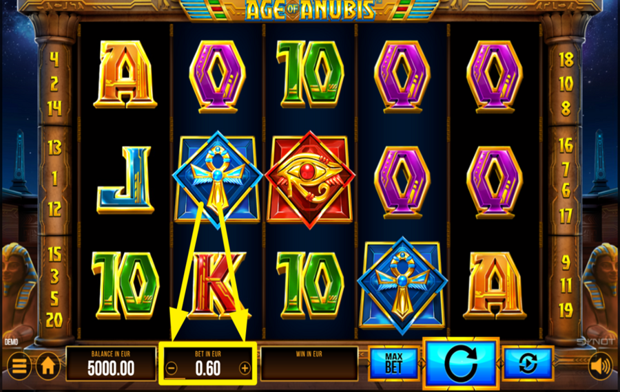 Age of Anubis УСТАНОВИТЕ СВОЮ СТАВКУ.