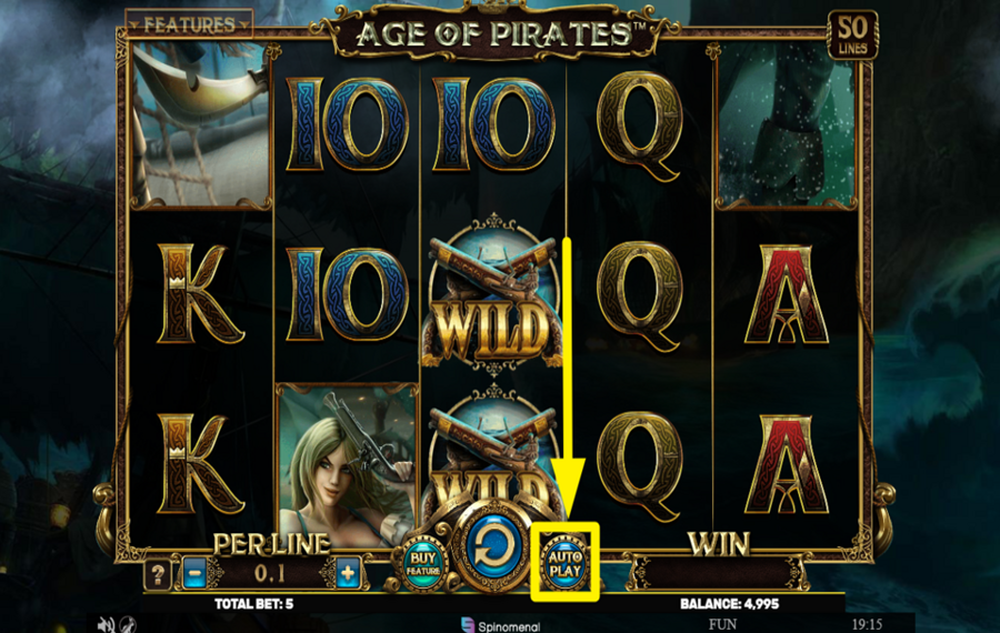 Age of Pirates ELIGE GIROS AUTOMÁTICOS.