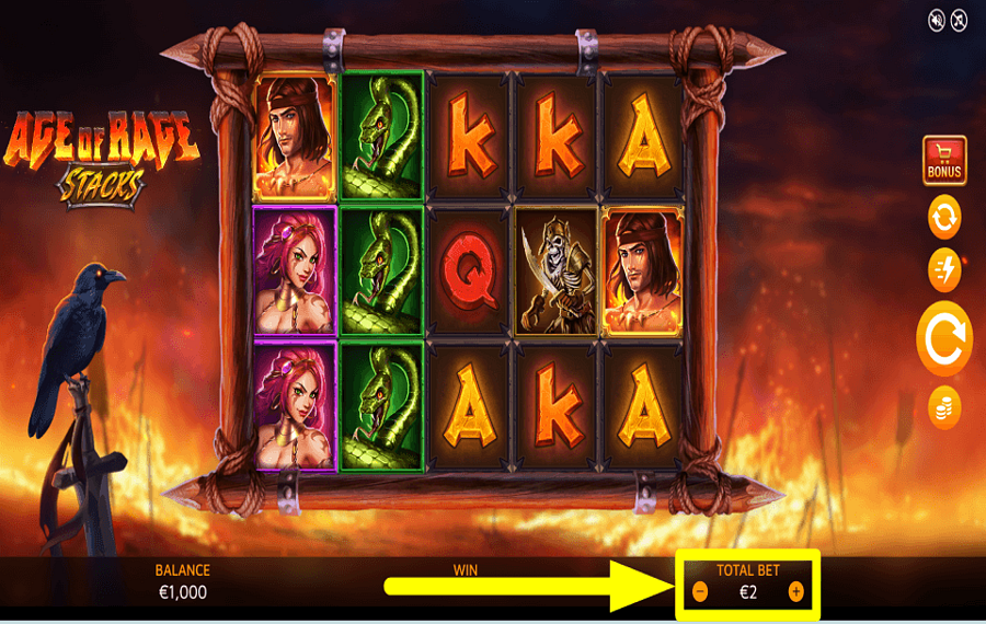 Age of Rage Stacks 賭け金を賭けてください。