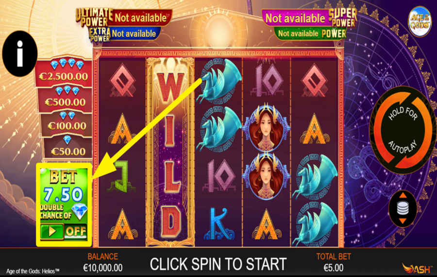 Age of the Gods Gold Trio ATTIVA LA FUNZIONE SCOMMESSA.