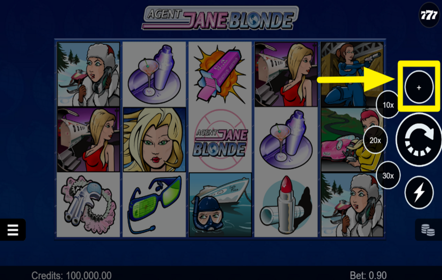 Agent Jane Blonde AUTOMATISCHE SPINS STARTEN.