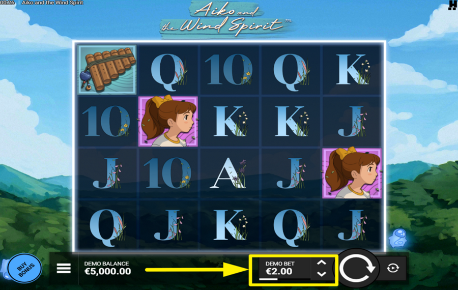 Aiko and the Wind Spirit DETERMINE YOUR BET AMOUNT.