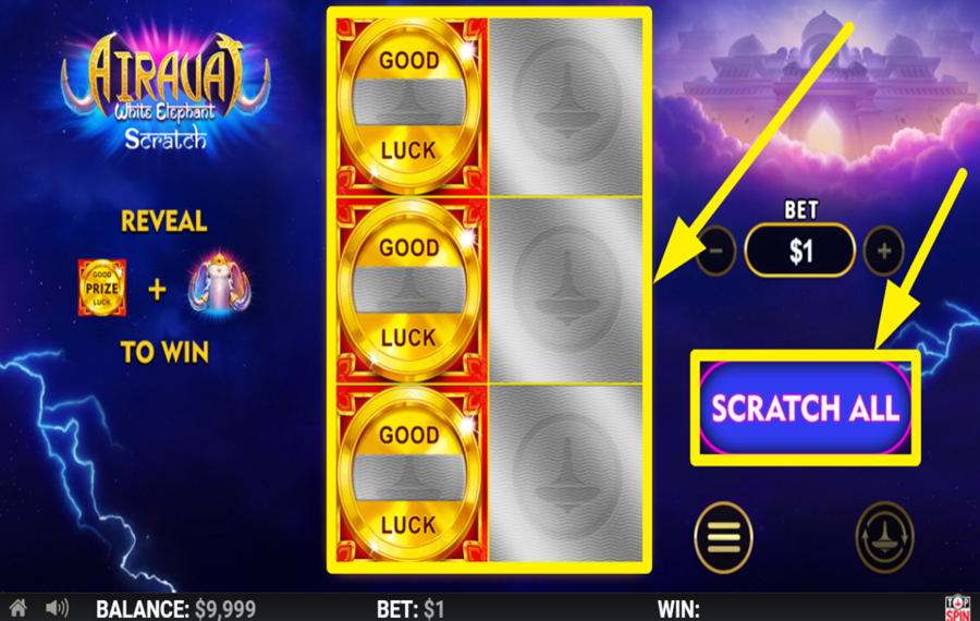 Airavat White Elephant Scratch GRATTEZ LA CARTE.