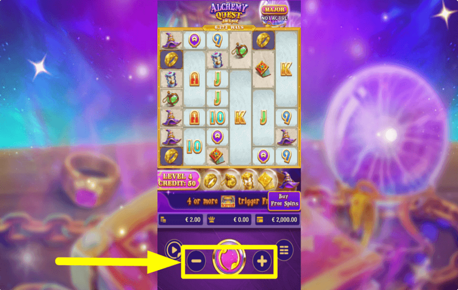 Alchemy Quest Jackpot DETERMINA LA SCOMMESSA.