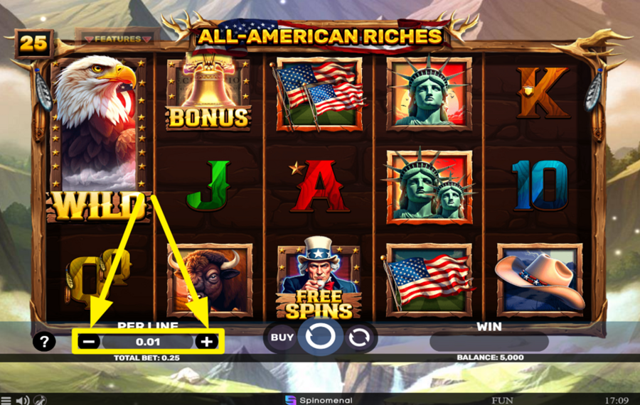 All American Riches ВЫБЕРИТЕ СТАВКУ НА ЛИНИЮ.