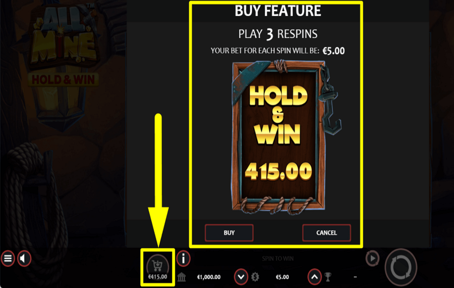 All Mine Hold and Win BUY THE BONUS.