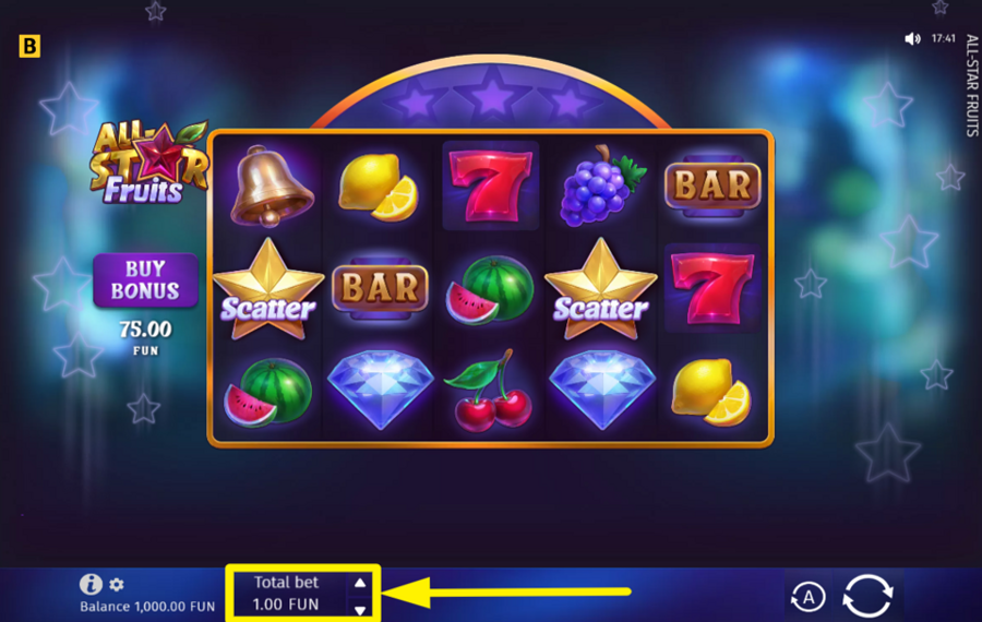 All Star Fruits PLACE YOUR BET.