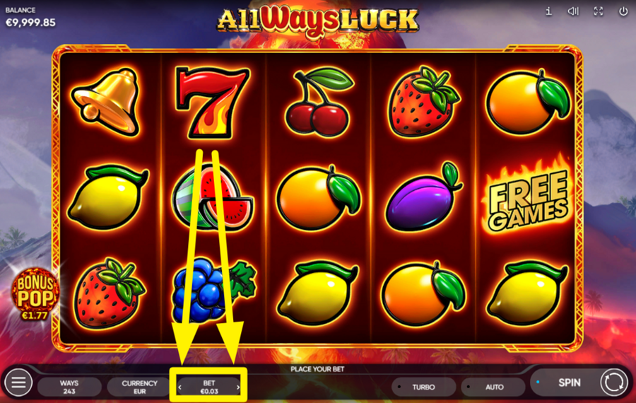 All Ways Luck SELECCIONA EL IMPORTE DE TU APUESTA.