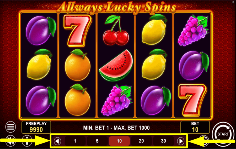 Allways Lucky Spins CHOISISSEZ VOTRE MISE TOTALE.