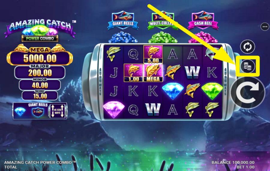 Amazing Catch Power Combo ОПРЕДЕЛИТЕ СВОЮ СТАВКУ.