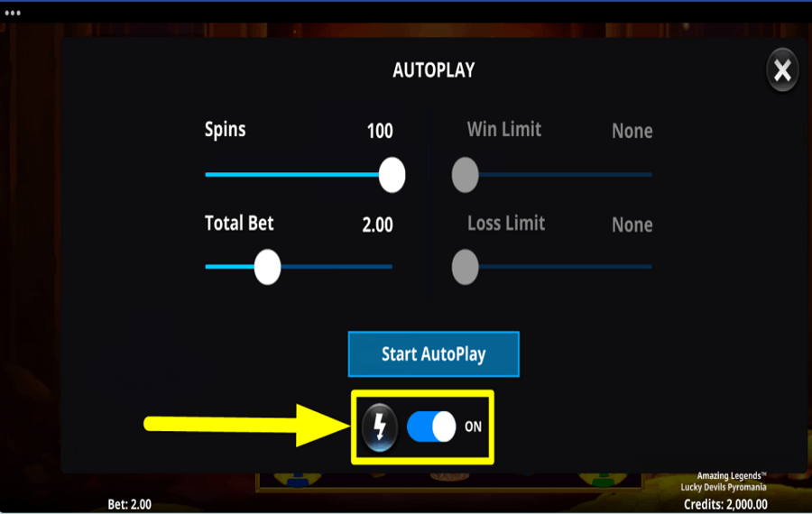 Amazing Legends Lucky Devils Pyromania ACTIVER LE MODE TURBO.