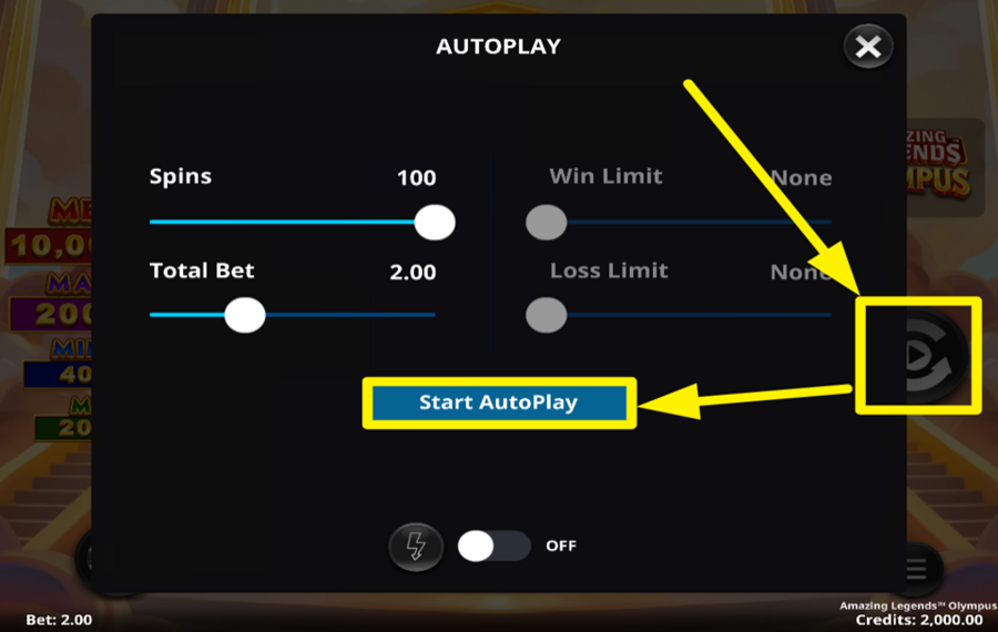 Amazing Legends Olympus ACTIVAR JUEGO AUTOMÁTICO.