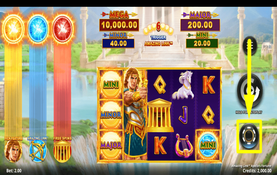 Amazing Link Apollos Fortune DÉTERMINER L'ENJEU.