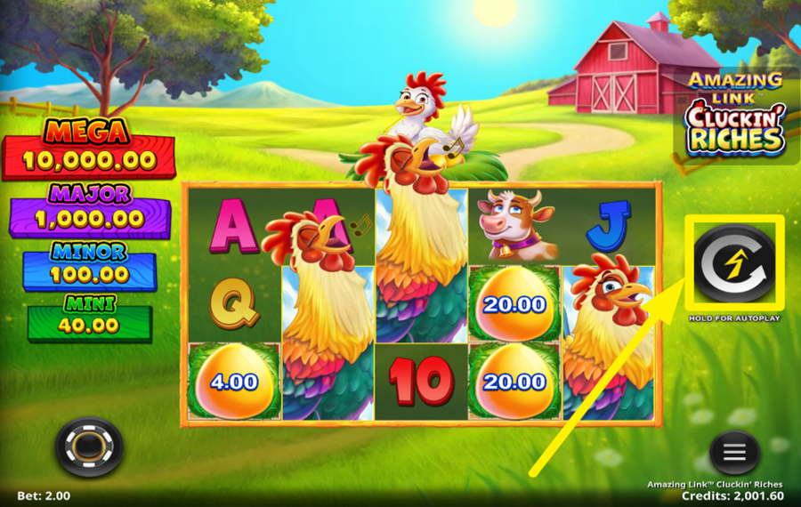 Amazing Link Cluckin Riches FAITES TOURNER LES BOBINES.