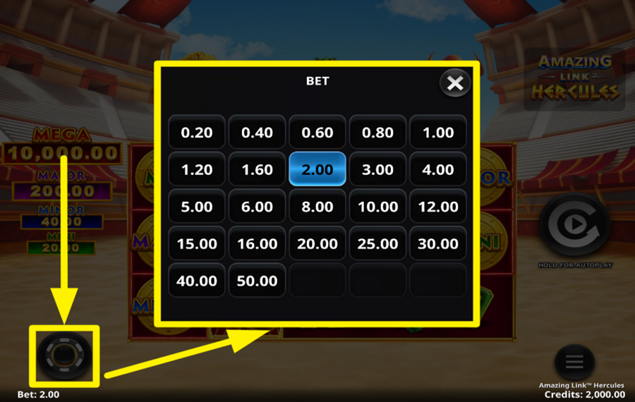 Amazing Link Hercules SÉLECTIONNEZ VOTRE MONTANT DE PARI.