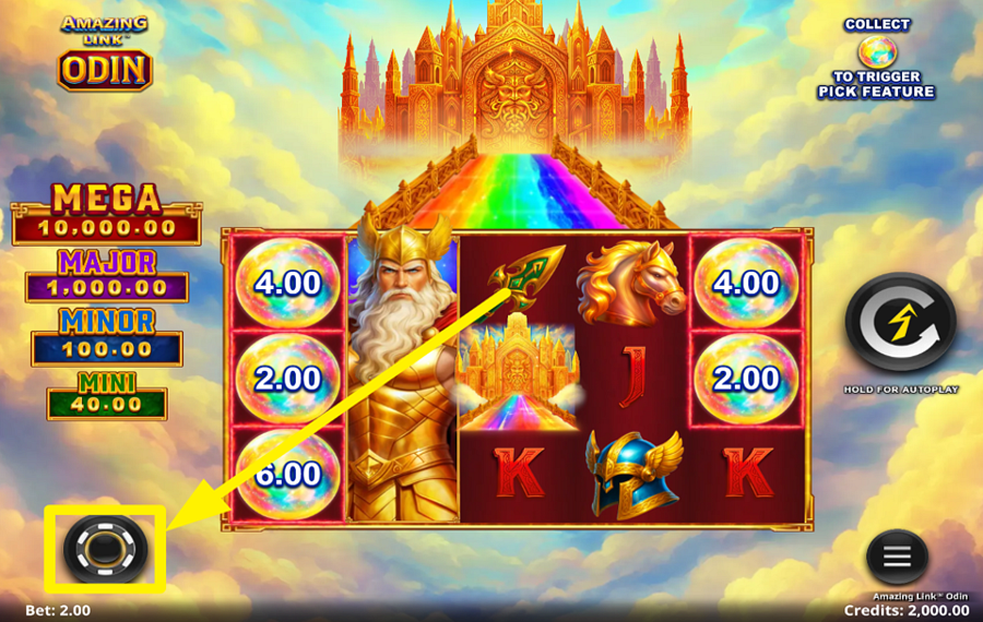 Amazing Link Odin SELECCIONE UN IMPORTE PARA SU APUESTA.