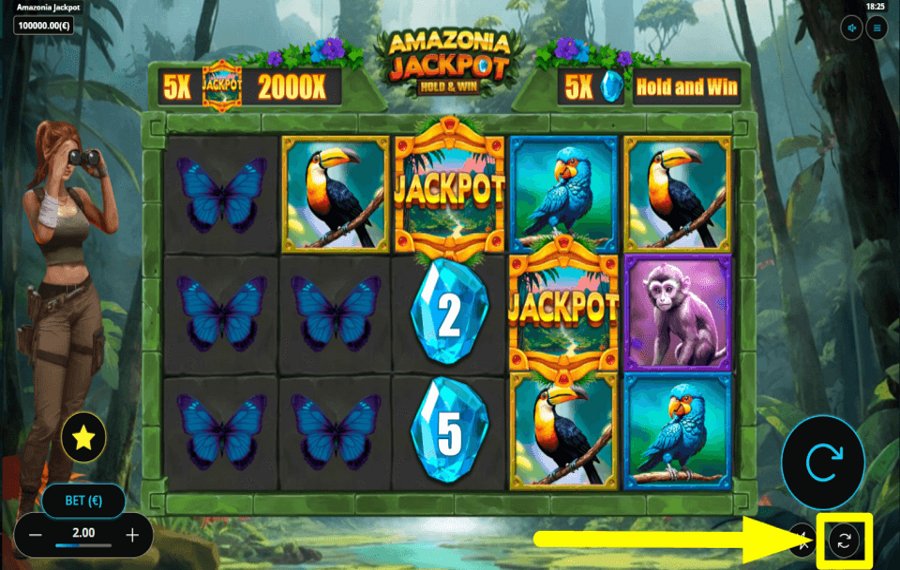 Amazonia Jackpot Hold and Win DÉMARRER LA LECTURE AUTOMATIQUE.
