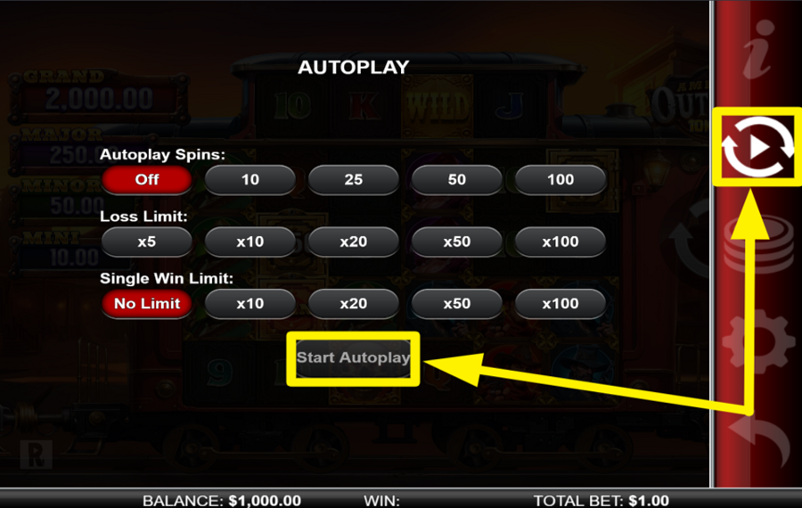 American Outlaws 10K Ways USE AUTOMATED SPINS.