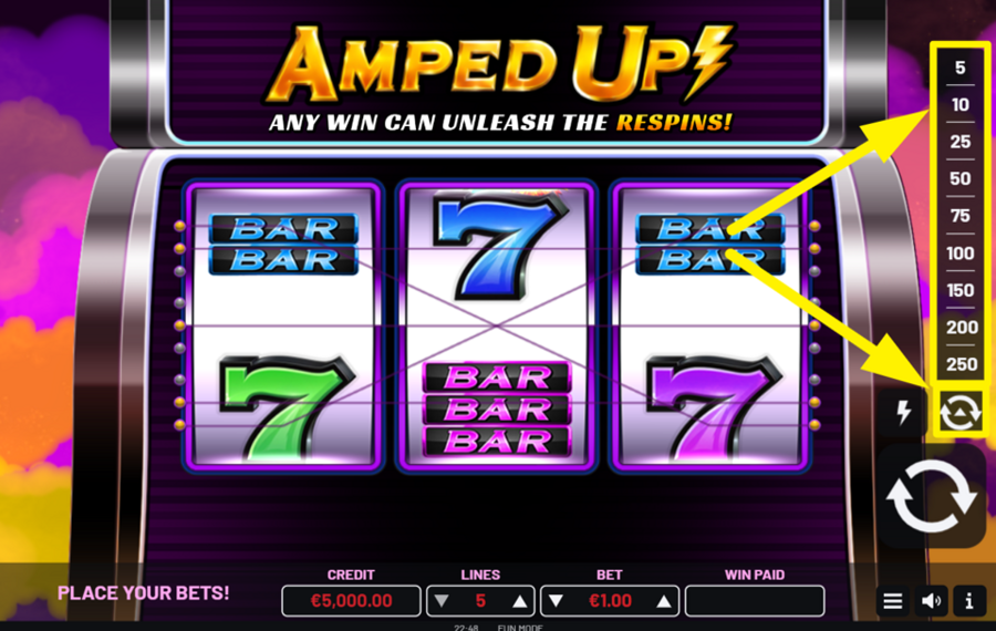 Amped Up ACTIVAR GIROS AUTOMÁTICOS.