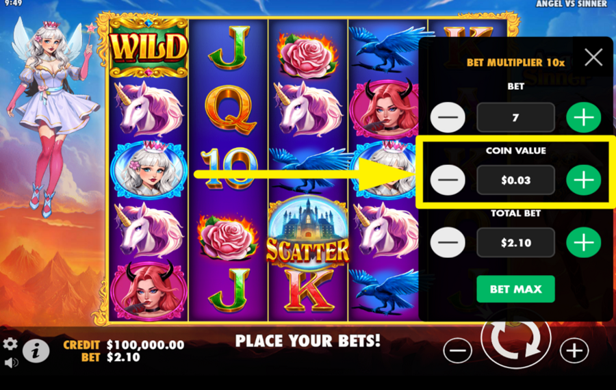 Angel vs Sinner ASSIGN A COIN VALUE.