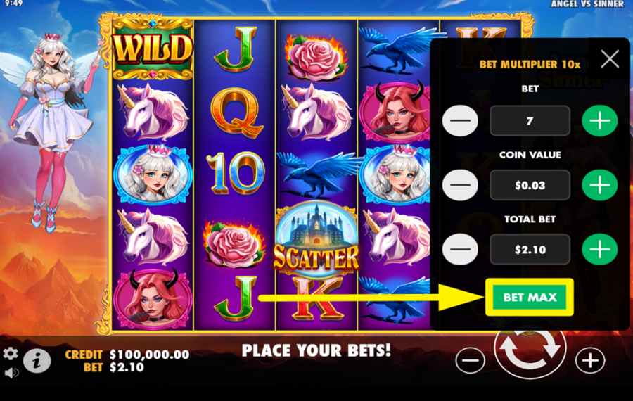 Angel vs Sinner CHOOSE THE HIGHEST WAGER LIMIT.