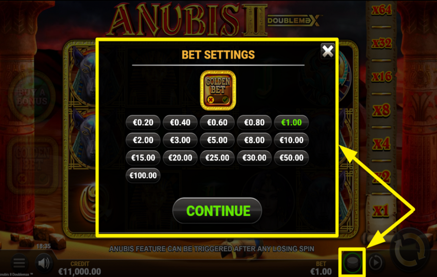 Anubis 2 DoubleMax SET YOUR STAKE.