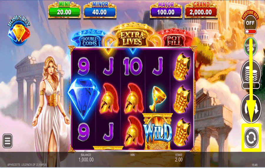 Aphrodite Legends of Olympus ВКЛЮЧИТЬ АВТОВОСПРОИЗВЕДЕНИЕ.