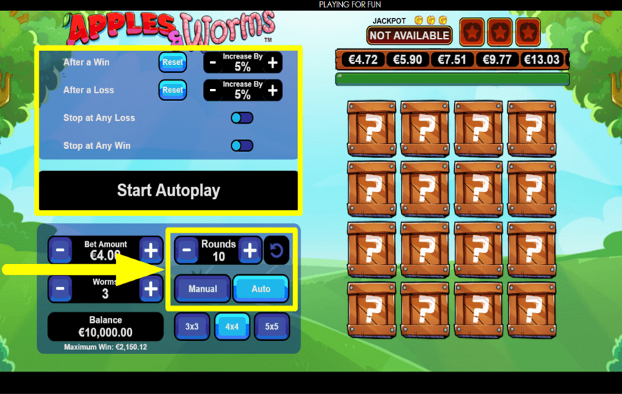 Apples and Worms PLAN DE REPRODUCCIÓN AUTOMÁTICA.